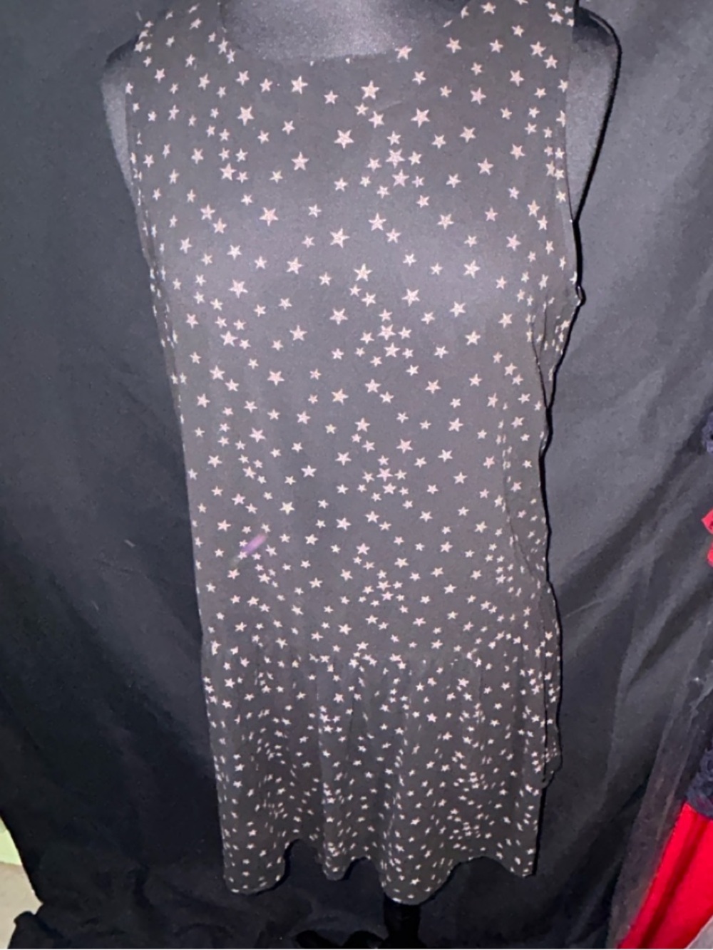 Mango Black Star-Print Sleeveless Dress
